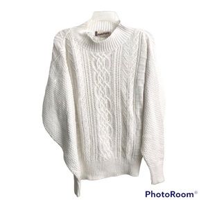DIANE VON FURSTENBERG Cotton Cable Knit Sweater Size M